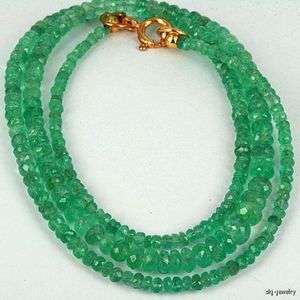 High Grade Colombian Emerald Gemstone Bead Necklace  