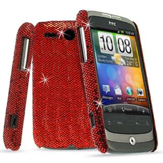 Red Sparkle Glitter Hard Case for HTC Wildfire  