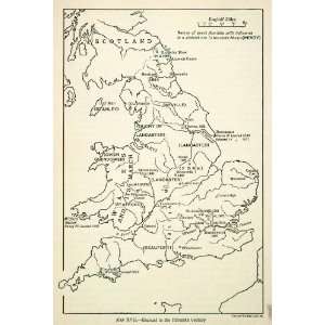   England Cartography London Oxford Eton   Original In Text Lithograph