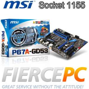 MSI P67A GD53 B3 Intel P67 Socket 1155 ATX Motherboard  