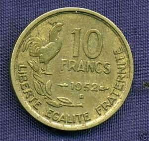   10 FRANCS 1952 B