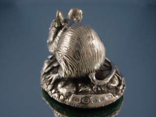 Sterling Silver Fieldmouse Figure. Silver Mouse.  
