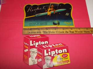 RK961 Vintage Lipton Tea Bags Needle Cover Rocket Gold  