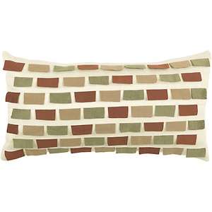 11 x 21 Brick Design Pillow   Rust/Green 