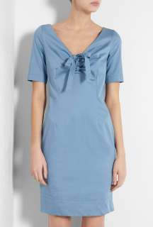 Love Moschino  Blue Short Sleeved Bow Front Cotton Stretch Dress by 