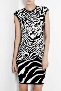 McQ Alexander McQueen  Black and White Zebra Tiger Dress by McQ 