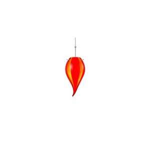   RD BN Carnival 1 Light Mini Pendant in Brushed Nickel with Red glass