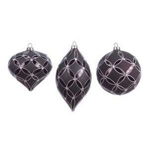 Charcoal Black Glitter Onion Christmas Ornament 4 