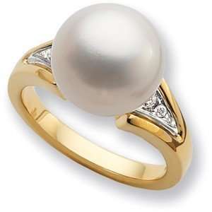  Detailed South Sea Cultured Pearl & .08 ct tw Diamond Ring 