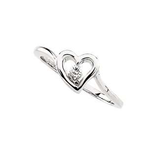    14K White Gold 0.06 ct. Diamond Heart Ring Katarina Jewelry