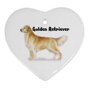  Golden Retriever Ornament (Heart)
