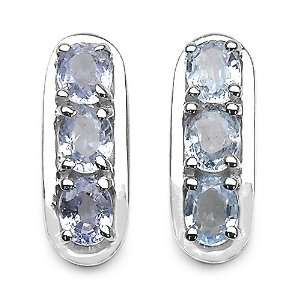   50 Carat Genuine Blue Sapphire Sterling Silver Earrings Jewelry