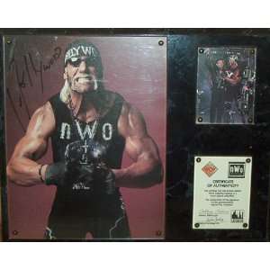  Hollywood Hulk Hogan   Autographed WCW Wrestling Plaque 