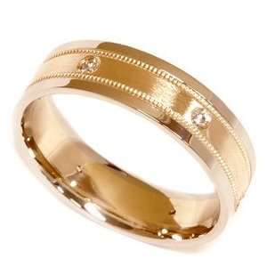  Gold Two Tone Comfort Fit Diamond Wedding Ring Mens 14K Jewelry