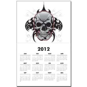 Calendar Print w Current Year Tribal Skull