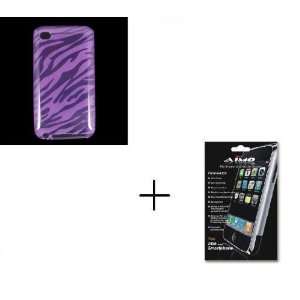  TPU Clear Purple Zebra Hard Protector Case and Crystal 