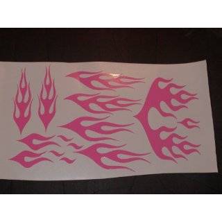    Full Color Tribal Reflective Fire Pink Flame Decals Automotive