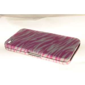   Apple iPhone 4 Hard Case Cover for Pink/Silver Zebra 