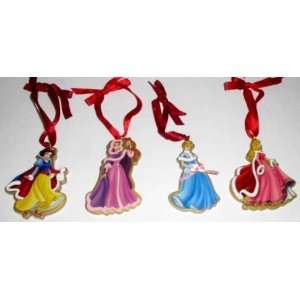  Disney Princess Ornaments (Set of 4 Princesses) 