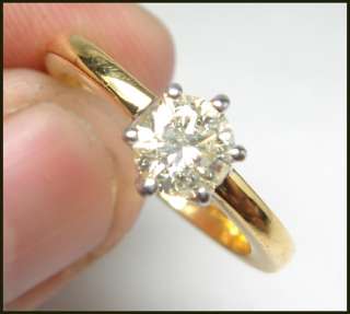 90ct SOLITAIRE ROUND DIAMOND ENGAGEMENT 14k GOLD RING  
