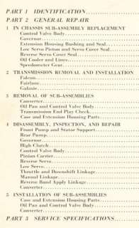1962 FORD FALCON TRANSMISSION REBUILD ADJUST MANUAL  