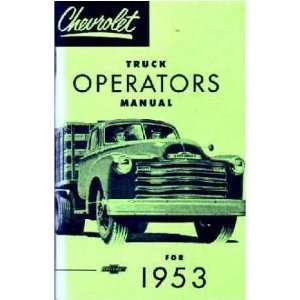  1953 CHEVROLET TRUCK Full Line Owners Manual User Guide 