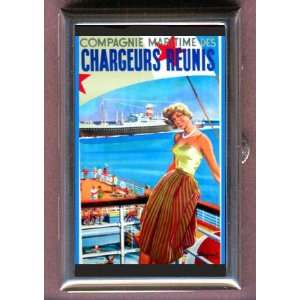  OCEAN LINER 1954 FRENCH POSTER Coin, Mint or Pill Box 
