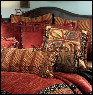 NEW Costa Bravo FULL Cardinal Red Black Leopard LUXURY 6pc Comforter 