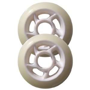  White / White Inline Skate Wheels 80mm 85a 2 Pack Sports 