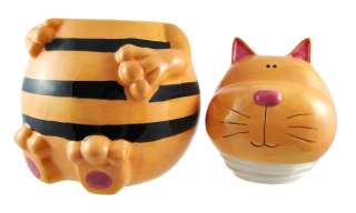 Orange Striped Cat Cookie Jar Kitty Food Storage  