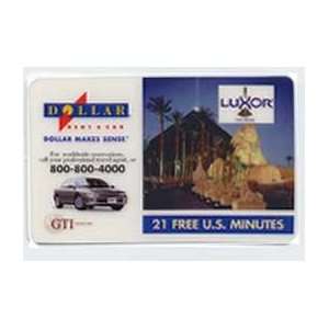 Collectible Phone Card 21m Dollar Rent A Car Las Vegas Luxor Hotel 