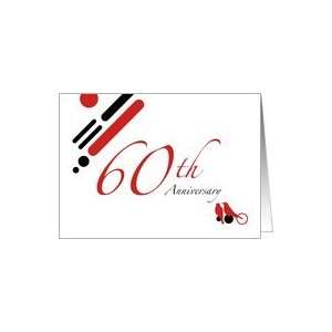  60th Anniversary Party Invitation  mod lovebirds Card 