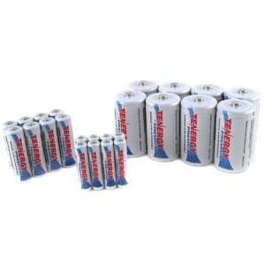   24 PCS Tenergy Premium NiMH Rechargeable Batteries (8AA/8AAA/8D