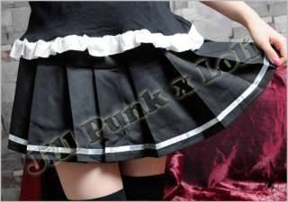 Lolita Punk Kera Academic Maid pleated skirt uniform B  