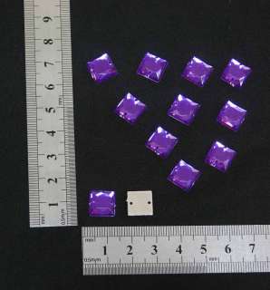 50 pcs Acrylic Sewing Buttons 10mm purple Square small  