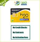 NEW H20 Prepaid Sim Card GSM Prepaid No Contract H20 Activation Kit
