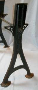   Machine Age Cast Iron Table Leg Base Adjustable Gear Pat 1903  