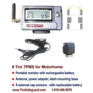  8 Tire RV Cap Sensor Tire Pressure Monitoring System (TPMS 