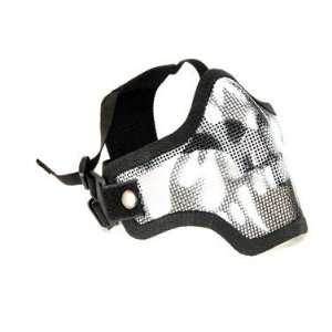  Tactical Metal Mesh Half Face Mask for Airsoft, Black with 