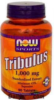 Now Foods Tribulus 1000 mg 90 Tabs 45% Saponins   Testosterone Boost 