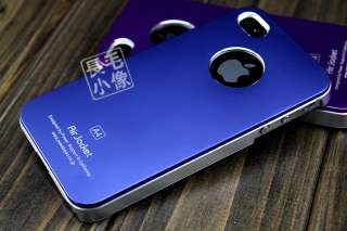 Deluxe Dark Blue Metal Aluminum/Chrome Hard Case+Free Film For iPhone 