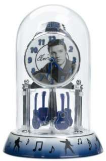 NEW Elvis Presley Blue Guitar Porcelain Anniversary Glass Dome 