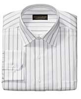 Donald Trump Dress Shirt, Gray White Broad Striped Long Sleeve Shirt