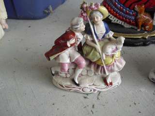 Antique Porcelain Bisque Victorian Man & Woman Figurine  