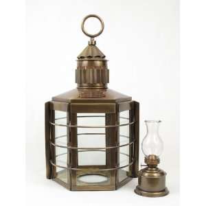  Antique Brass Clipper Ships Oil Lantern 22   Lamps 
