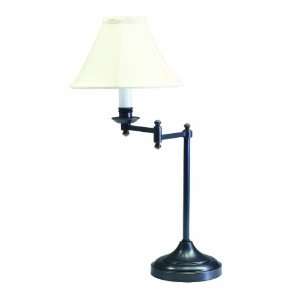   Table Lamp with Swing Arm, Oil Rubbed Bronze with Off White Soft Shade