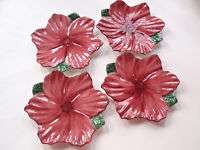 Bombay Company Ceramic Handpainted Poinsettia Plates 4  