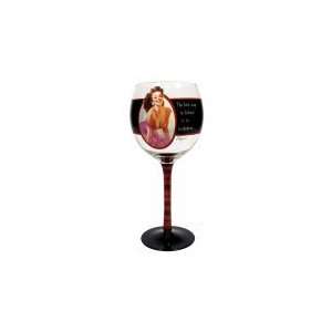 Vintage Vixen Misbehave Wine Glass 