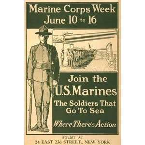  Vintage Art Marine Corps Week, June 10 to 16   Join the U 