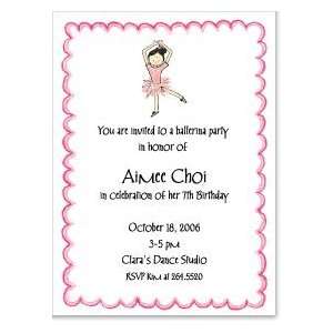  Asian Ballerina Party Invitation